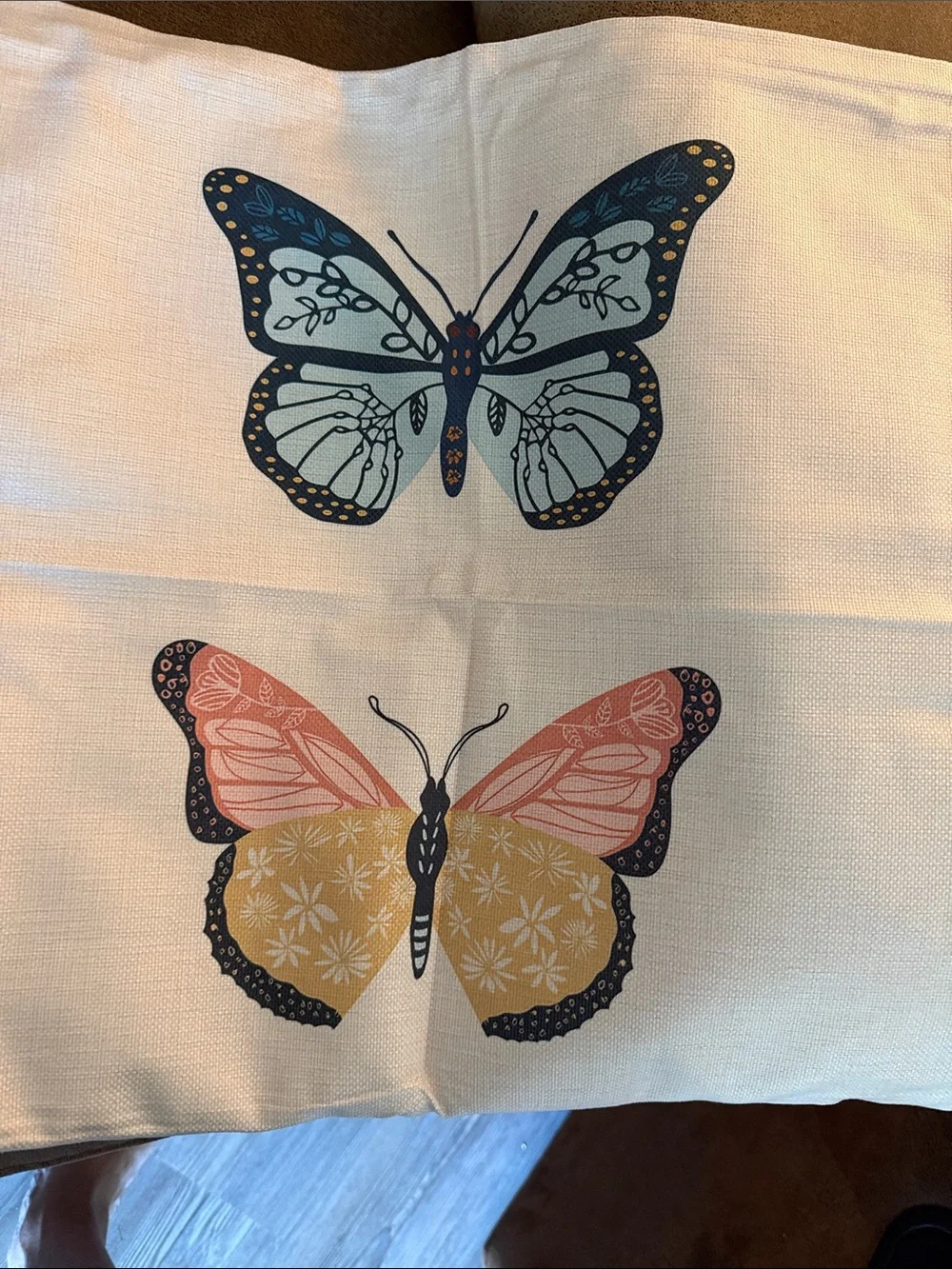 Butterfly Decorative Pillow Covers ONLY- Multicolor SET OF 2 18x18
